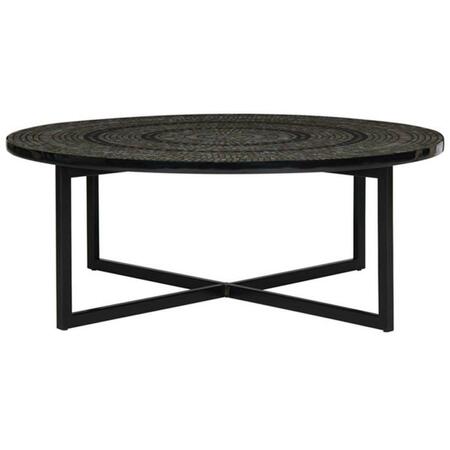 SAFAVIEH 15.4 x 39.8 x 39.8 in. Cheyenne Coffee Table, Black TRB1001G